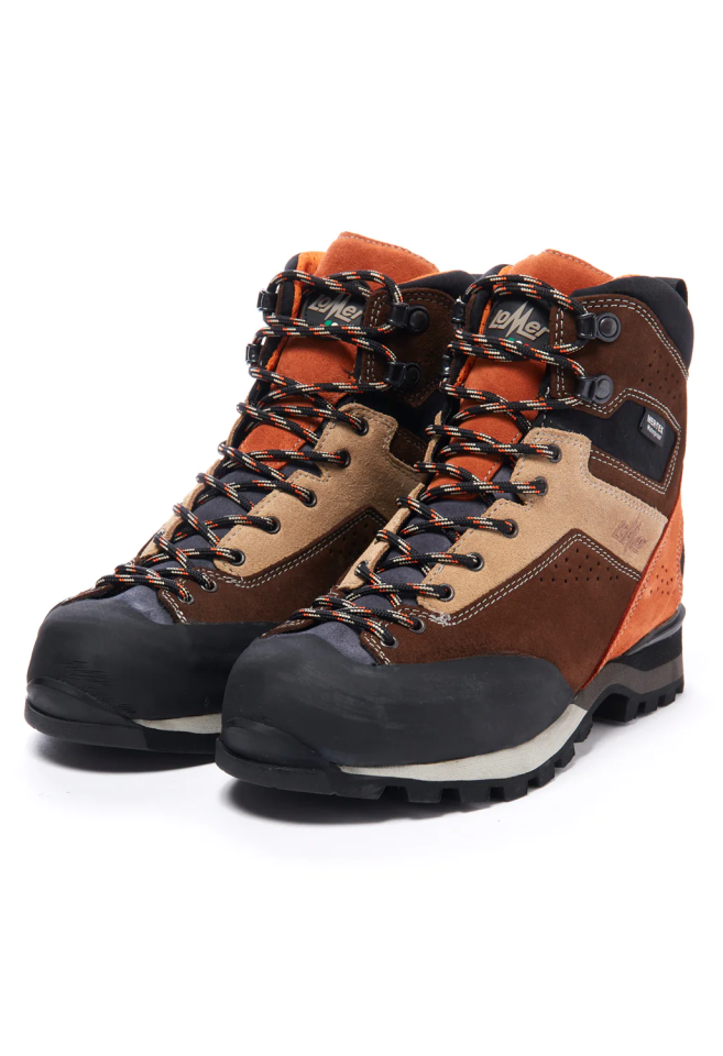 Lomer Italy Badia II High MTX Suede Waterproof Vibram Süet Deri Bot Chocolate/Brick (Yarı Otomatik Krampon Uyumlu)