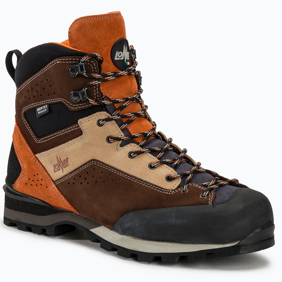 Lomer Italy Badia II High MTX Suede Waterproof Vibram Süet Deri Bot Chocolate/Brick (Yarı Otomatik Krampon Uyumlu)