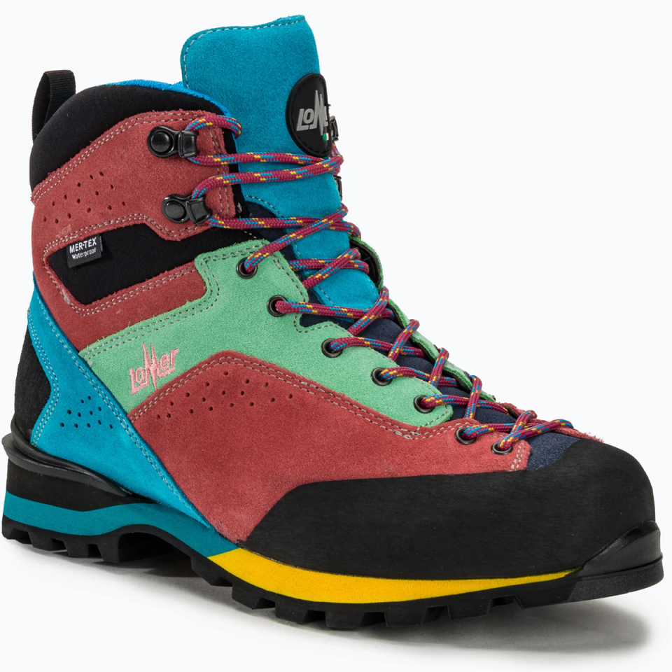 Lomer Italy Badia II High MTX Suede Waterproof Vibram Süet Deri Bot Turquoise/Begonia (Yarı Otomatik Krampon Uyumlu)