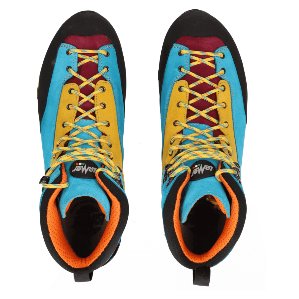 Lomer Italy Badia II High MTX Suede Waterproof Vibram Süet Deri Bot Soleil/Turquois (Yarı Otomatik Krampon Uyumlu)